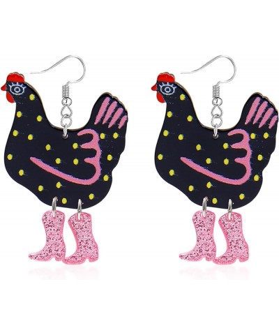 Cute Animal Snake Bite Earrings for Girls Flamingo Earrings for Women Colorful 3D Dinosaur Chicken Cat Earrings Green Peacock...