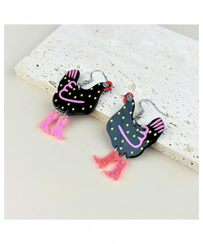 Cute Animal Snake Bite Earrings for Girls Flamingo Earrings for Women Colorful 3D Dinosaur Chicken Cat Earrings Green Peacock...