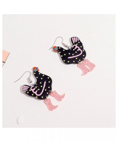 Cute Animal Snake Bite Earrings for Girls Flamingo Earrings for Women Colorful 3D Dinosaur Chicken Cat Earrings Green Peacock...