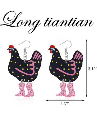 Cute Animal Snake Bite Earrings for Girls Flamingo Earrings for Women Colorful 3D Dinosaur Chicken Cat Earrings Green Peacock...