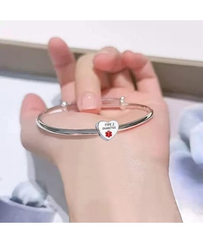 Sport Awareness Medical Alert Heart Charm for Charms Bracelet Emergency Engraved Medical Id Health Jewelry for Women Eliquis ...