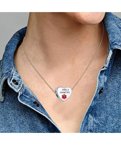 Sport Awareness Medical Alert Heart Charm for Charms Bracelet Emergency Engraved Medical Id Health Jewelry for Women Eliquis ...