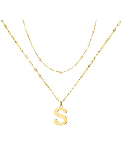 Gold Layer Necklace for Women Initial Necklaces for Women Letter Choker Satellite Chain Necklace Gifts for Women Teen Girls 1...