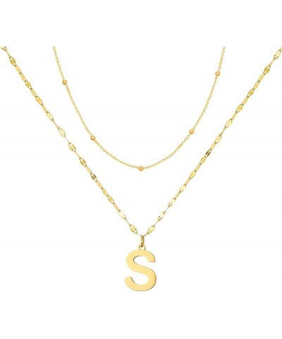 Gold Layer Necklace for Women Initial Necklaces for Women Letter Choker Satellite Chain Necklace Gifts for Women Teen Girls 1...