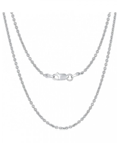 925 Sterling Silver Necklace For Women - 925 Sterling Silver Cable Chain - hypoallergenic Necklace Rhodium Plated Over Sterli...