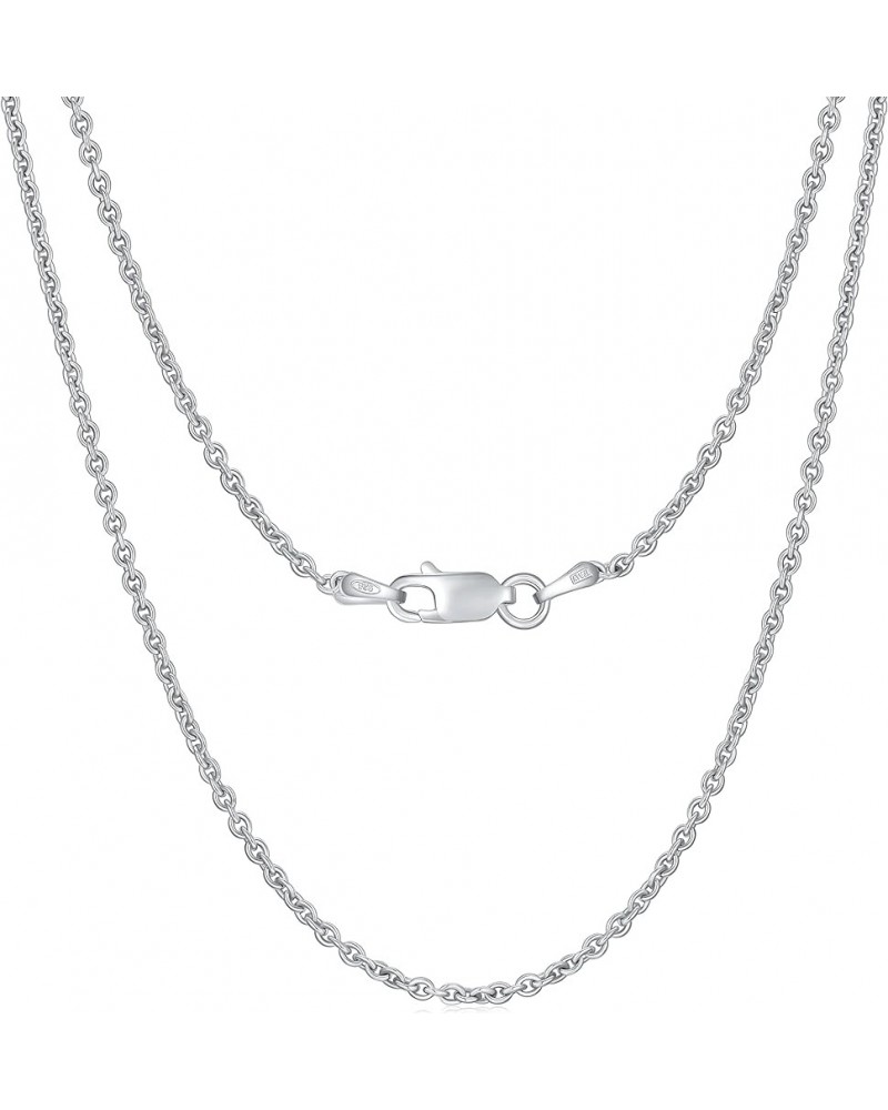 925 Sterling Silver Necklace For Women - 925 Sterling Silver Cable Chain - hypoallergenic Necklace Rhodium Plated Over Sterli...