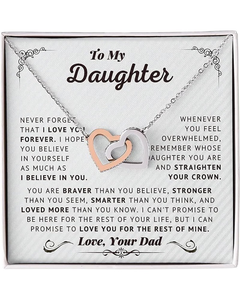 Daughter Gifts From Dad - To My Daughter Necklace From Dad, Believe In Yourself Love Knot Necklace Gifts For Daughter On Birt...