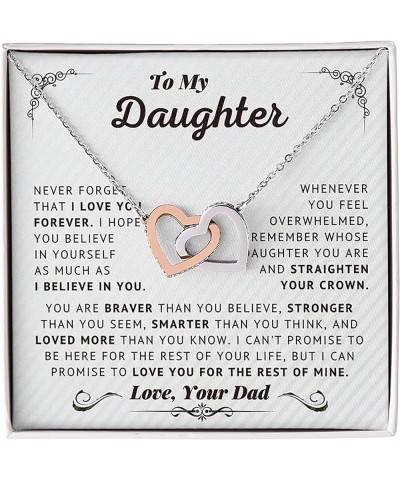 Daughter Gifts From Dad - To My Daughter Necklace From Dad, Believe In Yourself Love Knot Necklace Gifts For Daughter On Birt...