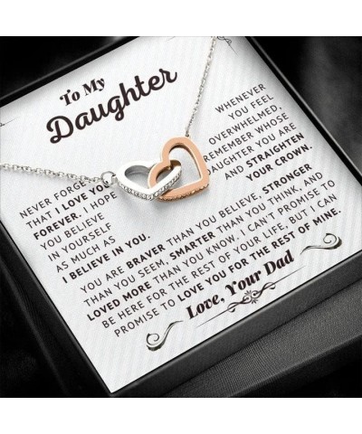 Daughter Gifts From Dad - To My Daughter Necklace From Dad, Believe In Yourself Love Knot Necklace Gifts For Daughter On Birt...