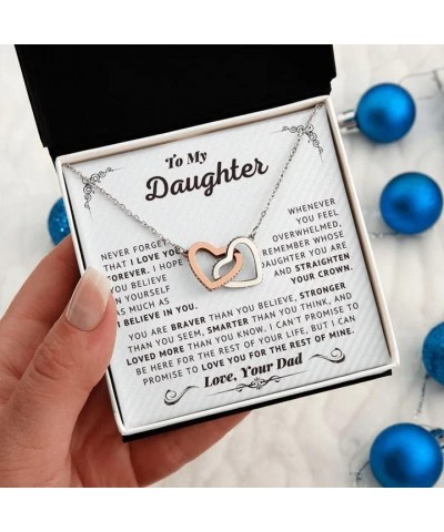 Daughter Gifts From Dad - To My Daughter Necklace From Dad, Believe In Yourself Love Knot Necklace Gifts For Daughter On Birt...