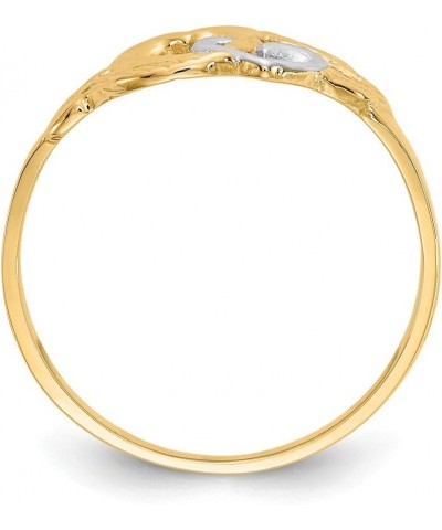 Solid 14k Yellow and White Gold Two Tone Double Heart Cut-Out Ring (7mm) $87.71 Bracelets