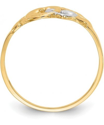 Solid 14k Yellow and White Gold Two Tone Double Heart Cut-Out Ring (7mm) $87.71 Bracelets