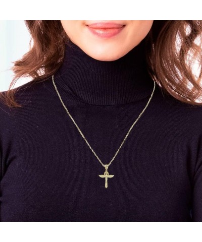 Ancient Egypt Jewelry Horus 14K Yellow Gold Ankh Winged Cross Egyptian Goddess Isis Pendant Necklace - Choose Pendant Only or...