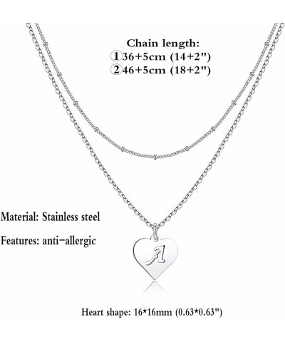 Initial Necklaces for Women, Love Heart Shape Letter Necklace Layered Personalized Stainless steel Necklaces for Women Teen G...