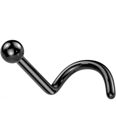 20GA F136 Implant Grade Titanium Ball Top Nose Screw Black $7.82 Body Jewelry