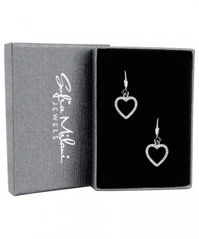 Women's Earrings 925 Silver - Heart Dangle Earrings - 20463 $16.76 Earrings