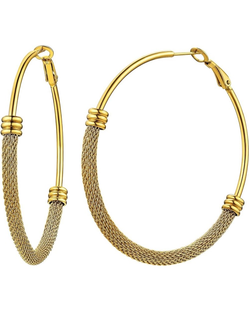 Hypoallergenic Hoop Earrings For Women, 316L Stainless Steel/Black/18K Real Gold Plated, Minimalist Jewelry Round Tube Hoops ...