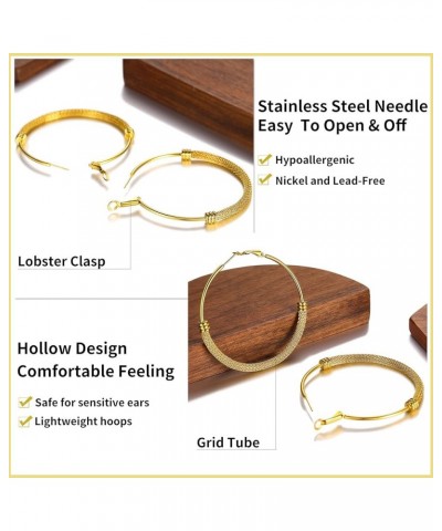 Hypoallergenic Hoop Earrings For Women, 316L Stainless Steel/Black/18K Real Gold Plated, Minimalist Jewelry Round Tube Hoops ...