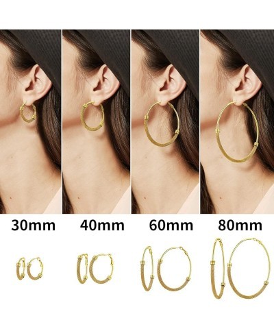 Hypoallergenic Hoop Earrings For Women, 316L Stainless Steel/Black/18K Real Gold Plated, Minimalist Jewelry Round Tube Hoops ...