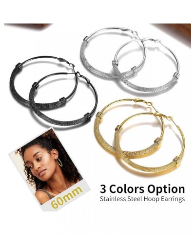 Hypoallergenic Hoop Earrings For Women, 316L Stainless Steel/Black/18K Real Gold Plated, Minimalist Jewelry Round Tube Hoops ...