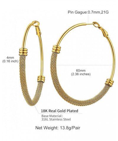 Hypoallergenic Hoop Earrings For Women, 316L Stainless Steel/Black/18K Real Gold Plated, Minimalist Jewelry Round Tube Hoops ...