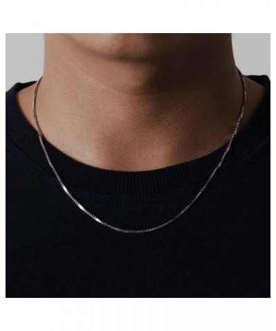 Authentic 925 Sterling Silver Box Chain 1/1.5/2/3 mm Box Link Chain with Lobster Clasp Silver/14K Yellow Gold Plated Necklace...