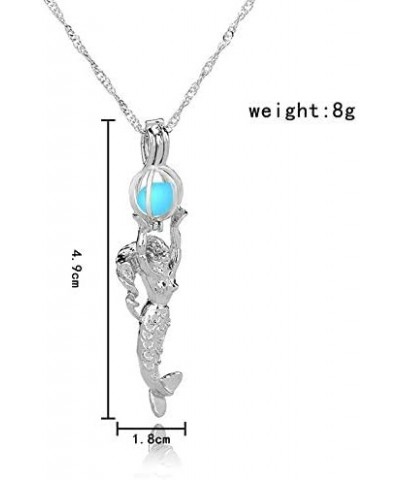 Luminous Mermaid Pendant Necklace for Women Girls Teen Glow in the Dark Fluorescence Fairy Tail Mermaid Tail Choker Necklace ...