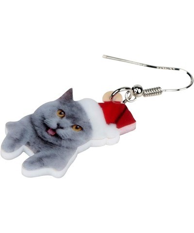 Cute Christmas Cat Earrings Dangle Jewelry For Women Girls Charm Decoration Gifts Christmas Cat 2 $6.62 Earrings