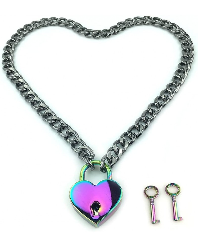 Padlock Necklace Chain Collar Choker with Two Keys and Box for Women,Girls and Men C $12.38 Necklaces