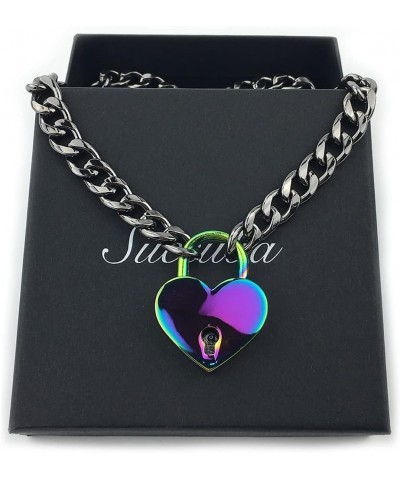 Padlock Necklace Chain Collar Choker with Two Keys and Box for Women,Girls and Men C $12.38 Necklaces