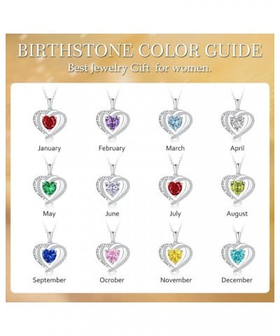 I Love You Heart Necklace Sterling Silver Birthstone Pendant for Women, Wife, Girlfriend, Mother Valentine's Day Jewelry Silv...