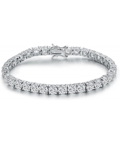 925 Sterling Silver 3/4/5mm Round-Cut Cubic Zirconia Classic Tennis Bracelet for Women 6-8.5 inches S925 4.0 CZ-6in $21.72 Br...