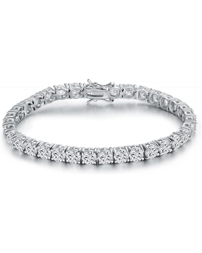 925 Sterling Silver 3/4/5mm Round-Cut Cubic Zirconia Classic Tennis Bracelet for Women 6-8.5 inches S925 4.0 CZ-6in $21.72 Br...