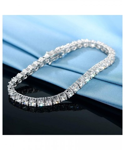 925 Sterling Silver 3/4/5mm Round-Cut Cubic Zirconia Classic Tennis Bracelet for Women 6-8.5 inches S925 4.0 CZ-6in $21.72 Br...