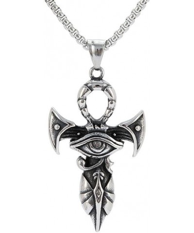 Men's Pendant Necklace for Men Boys with 23.6'' Stainless Steel Chain 095-Eye of Horus $7.55 Necklaces