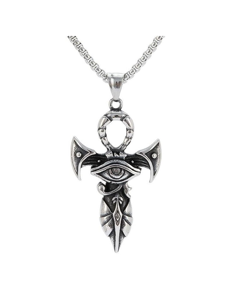 Men's Pendant Necklace for Men Boys with 23.6'' Stainless Steel Chain 095-Eye of Horus $7.55 Necklaces