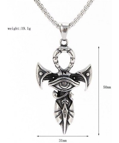 Men's Pendant Necklace for Men Boys with 23.6'' Stainless Steel Chain 095-Eye of Horus $7.55 Necklaces