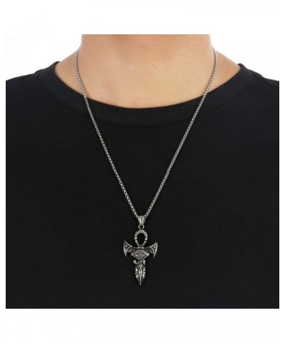 Men's Pendant Necklace for Men Boys with 23.6'' Stainless Steel Chain 095-Eye of Horus $7.55 Necklaces