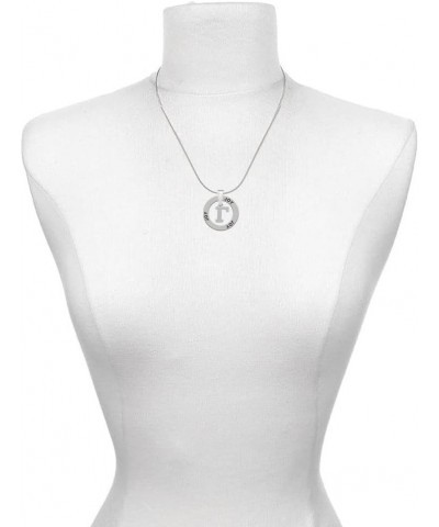 Silvertone Large Greek Letter - Joy Ring Charm Necklace, 18 Gamma $14.40 Necklaces