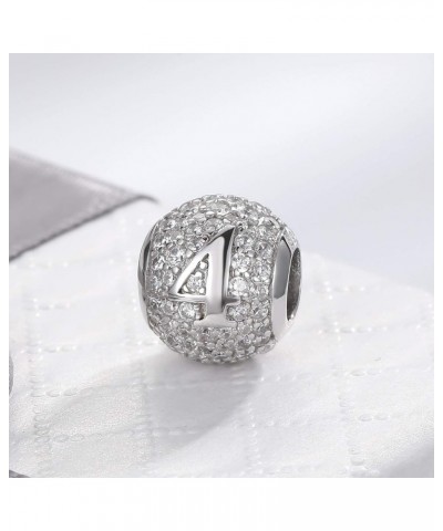 925 Sterling Silver Number Charms 0-1-2-3-4-5-6-7-8-9 for Pandora Bracelet Jewelry Lucky Number Cubic Zircon Commemorative Be...