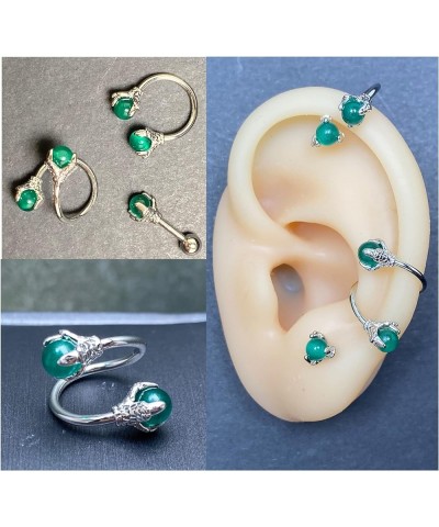 Helix Piercing Jewelry Dragon Claw with Synthetic Gemstone Cartilage Tragus Daith Forward Helix Earrings Piercing Jewelry for...