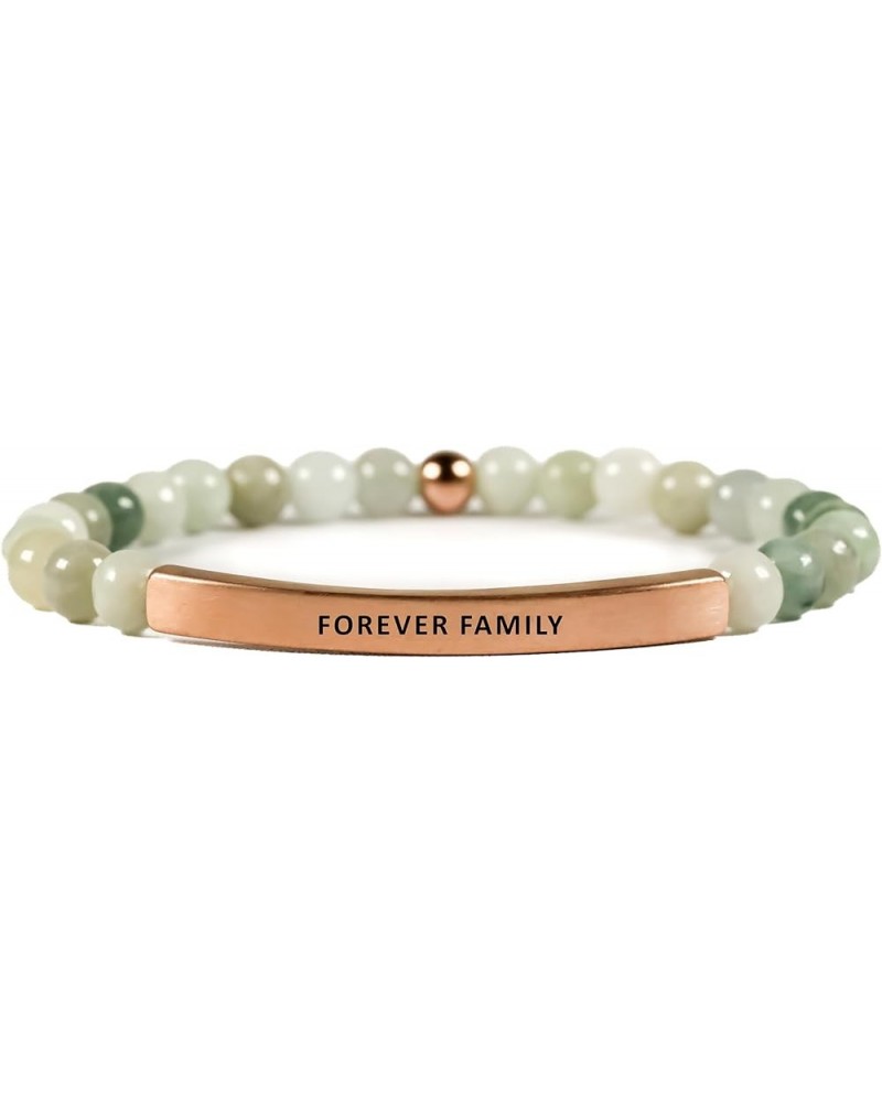 Love Collection Unisex Stretchable Bracelets (FOREVER FAMILY) Jade $14.38 Bracelets