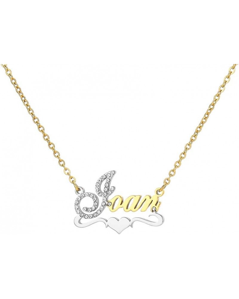 Custom Gold My Name Necklace Plate Dainty Initial Necklace Personalized Customizable Short Crystal Necklaces for Women Joan $...