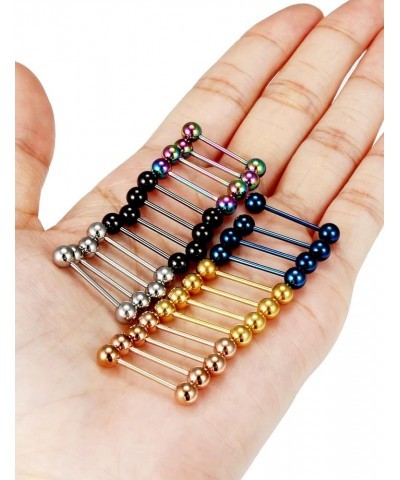 24pc 14G 16G Mixed color surgical Stainless Steel Straight Barbell Tongue Rings Bars Piercing 5/8" Length 16mm 9/16 inch 14mm...