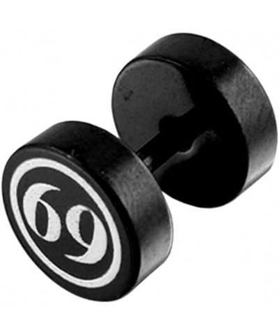 69 Embossed Laser Cut Black 316L Surgical Steel Fake Plug - Sold by Piece $10.15 Body Jewelry