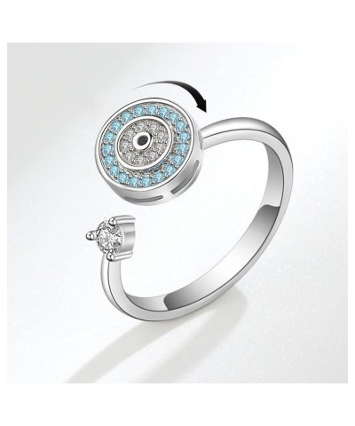 To My Daughter - Evil Eye Fidget Ring,Rotating S925 Sterling Silver Evil Eye Anxiety Relief Spinning Ring,Anxiety Relief Spin...