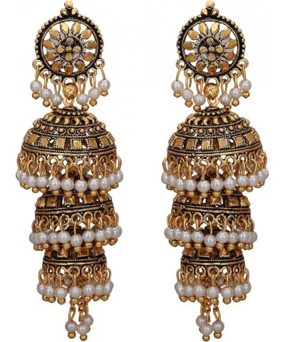 Bollywood Traditional Ethnic Pearl Jhumka Jhumki Indian Earrings for Women and Girls Style1 $8.47 Earrings