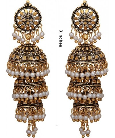 Bollywood Traditional Ethnic Pearl Jhumka Jhumki Indian Earrings for Women and Girls Style1 $8.47 Earrings