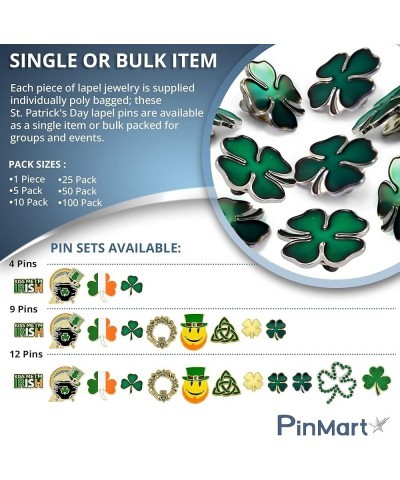 St. Patrick's Day Lapel Pin – Jewelry for Women and Men – Irish Culture Celebration Pin – Cast Pewter and Antique Bronze - Go...