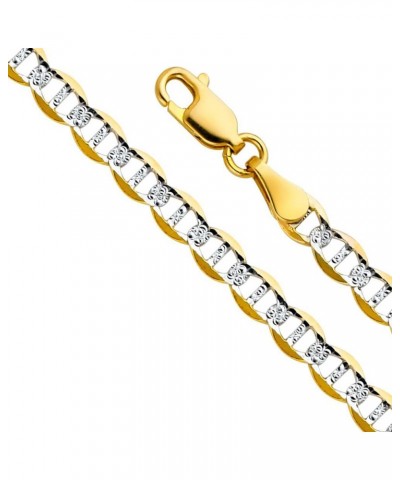 14K Solid Gold Flat Mariner Chains (Select Options) 24 Inches White And Yellow Gold $517.50 Necklaces